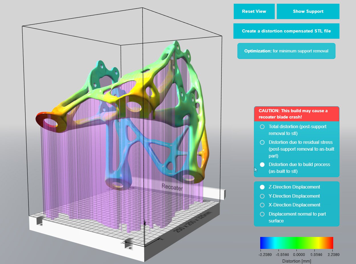 Atlas3D能够快速定向零件并添加支撑结构，以最小化DMLS中的变形